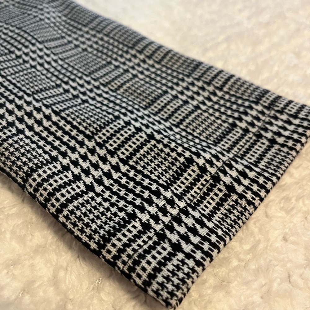 MELLODAY Monochrome Houndstooth Lightweight Jacket Duster, Sz M, 35in